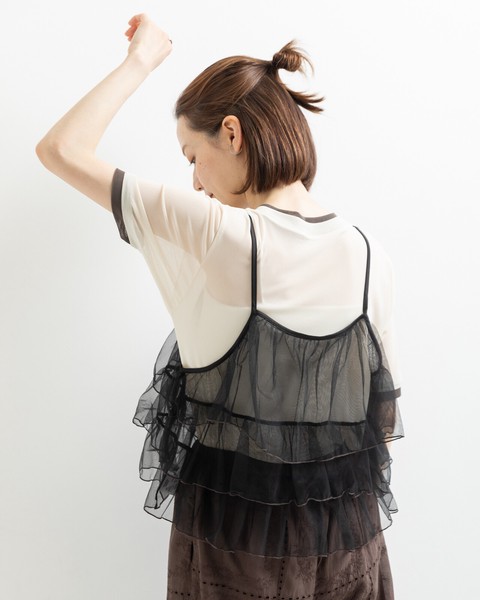 【再入荷】2WAY チュール ティアード キャミソール 【2026春夏新作】●6/4日追加入荷あり