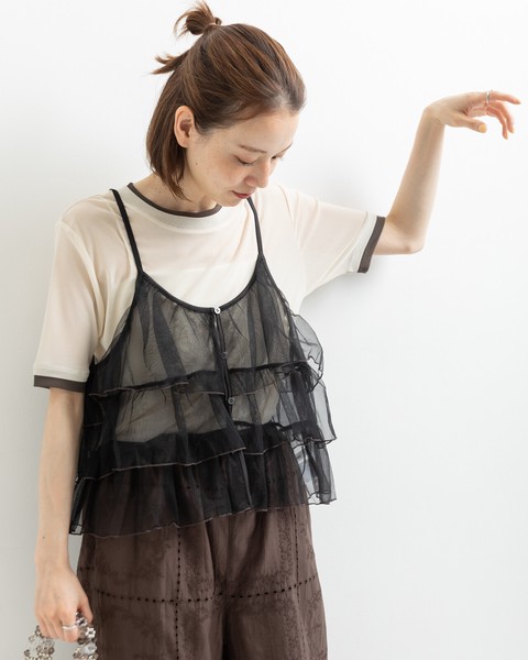 【再入荷】2WAY チュール ティアード キャミソール 【2026春夏新作】●6/4日追加入荷あり
