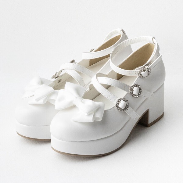 厚底リボン付き3WAYパンプス(500-1670)