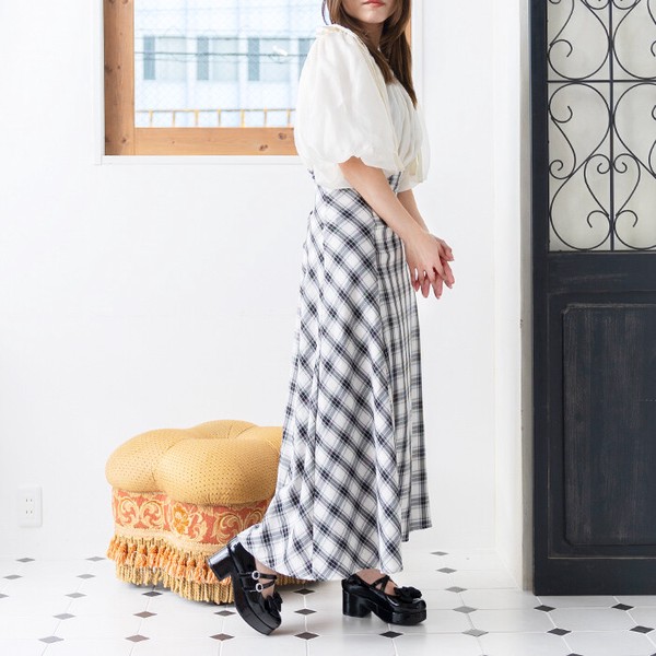 厚底リボン付き3WAYパンプス(500-1670)