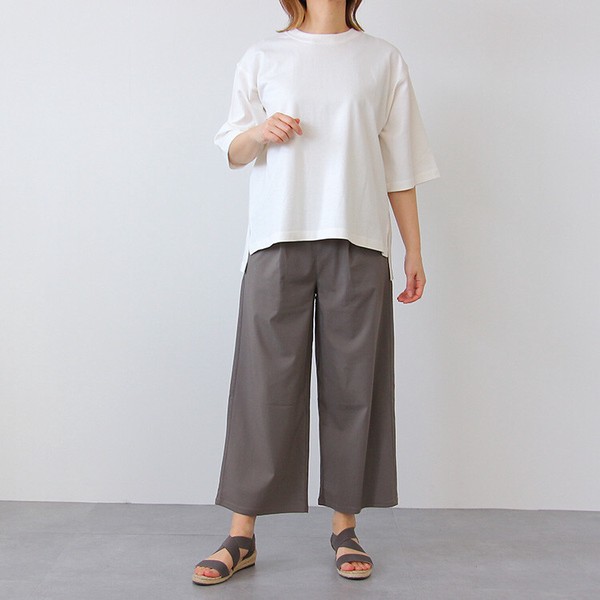 【2026春夏新作】☆人気商品☆ライトクールストレッチ　ワイドパンツ　接触冷感　ゆったり　単品