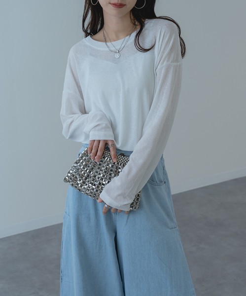 ◇再入荷◇【2026SS新商品】シアーロンT /　トップス　長袖　シアー　透け感　Tシャツ