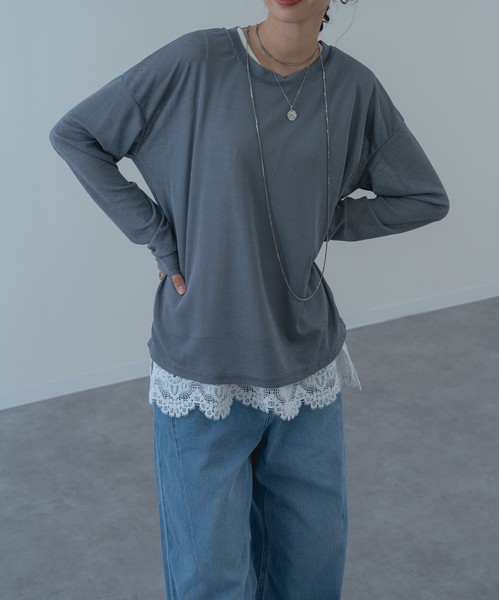 ◇再入荷◇【2026SS新商品】シアーロンT /　トップス　長袖　シアー　透け感　Tシャツ