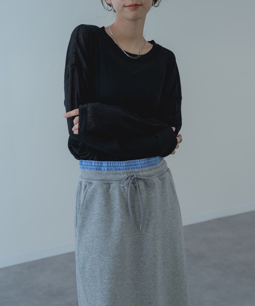 ◇再入荷◇【2026SS新商品】シアーロンT /　トップス　長袖　シアー　透け感　Tシャツ