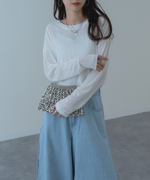 ◇再入荷◇【2026SS新商品】シアーロンT /　トップス　長袖　シアー　透け感　Tシャツ