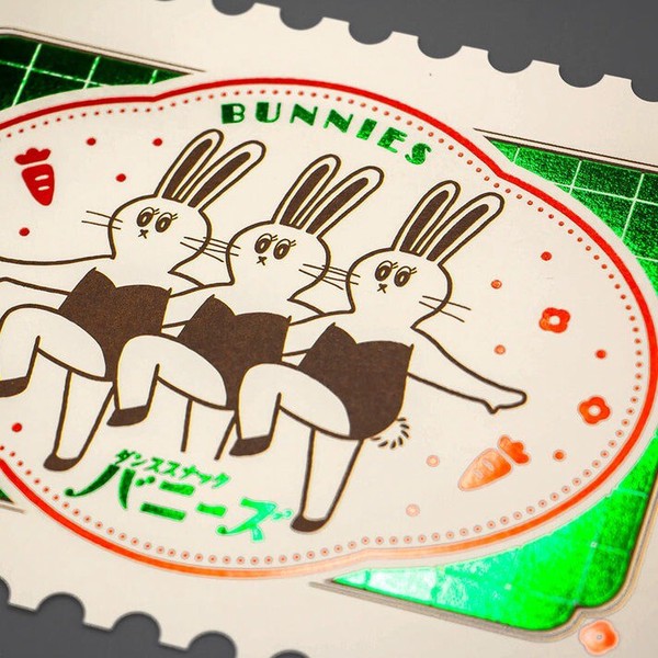 【フタバ】＜ROKKAKU＞　オビワン 切手型ポストカード 　バニーズ