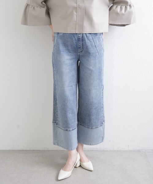 【再入荷】ターンバックデニムパンツ 2026 人気  chouchou東京(YO-70226)