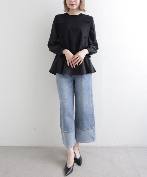 【再入荷】ターンバックデニムパンツ 2026 人気  chouchou東京(YO-70226)