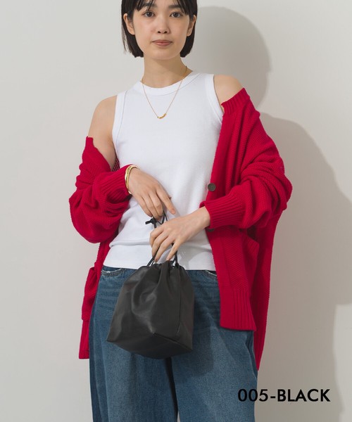 山羊革巾着ショルダーバッグ
