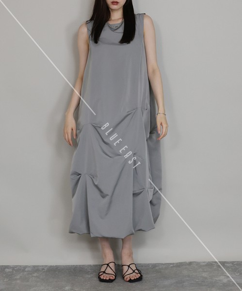 再入荷【ランダムタックワンピース】ワンピース 人気商品　タック　バルーン　レディース