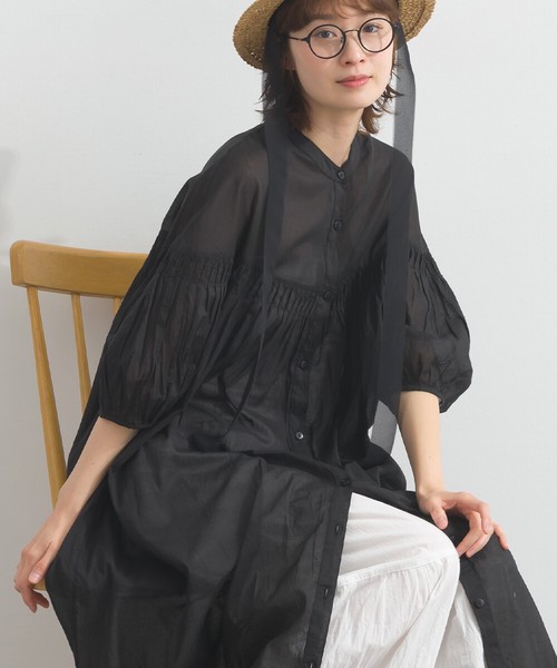 92*80コットンボイル ピンタック デザイン ワンピース インド綿【2026春夏新作】