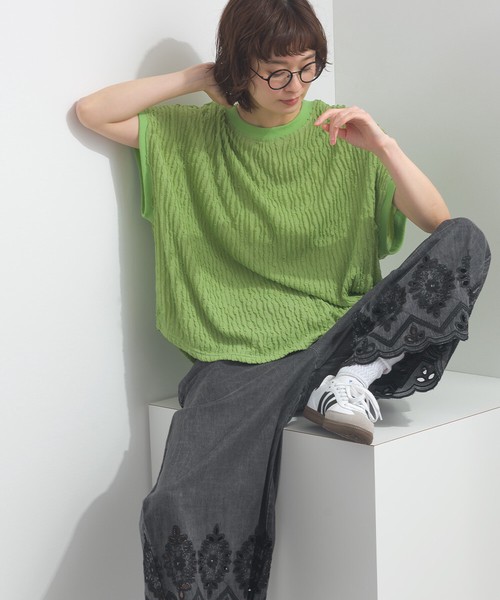 [SD限定] 今期も登場！大人気！フリフリカットソー天竺編み ビッグ Tシャツ【2026春夏新