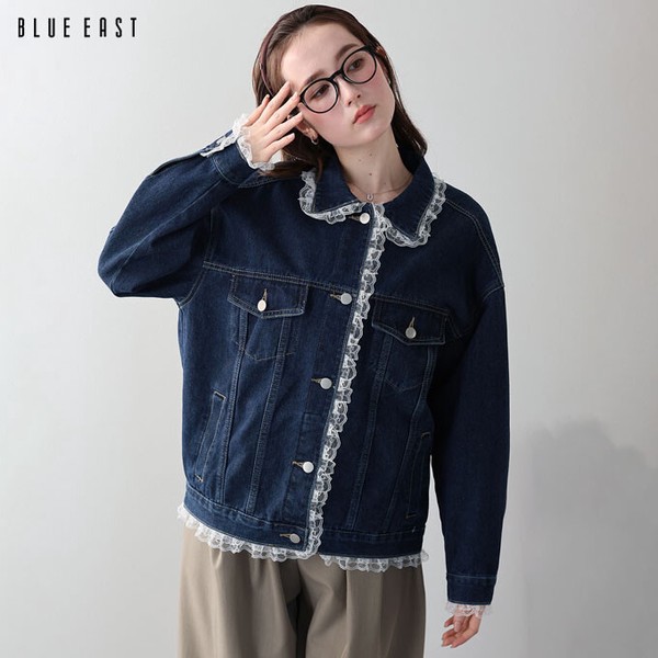★再入荷★【レースドッキングデニムジャケット 】ジャケット　デニム　レディース　レース