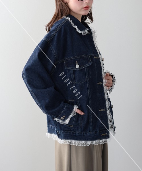 ★再入荷★【レースドッキングデニムジャケット 】ジャケット　デニム　レディース　レース