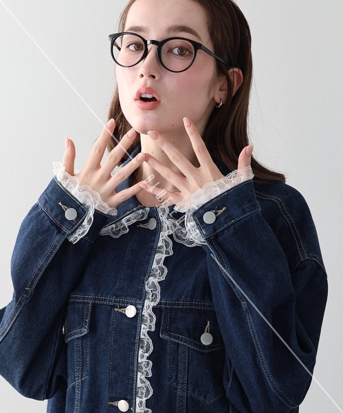 ★再入荷★【レースドッキングデニムジャケット 】ジャケット　デニム　レディース　レース