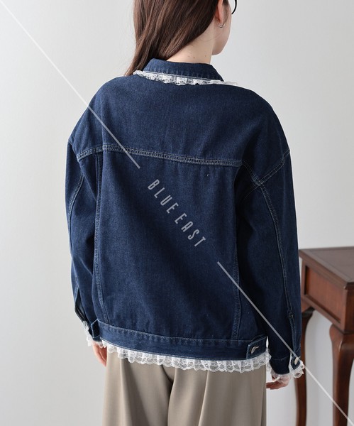 ★再入荷★【レースドッキングデニムジャケット 】ジャケット　デニム　レディース　レース