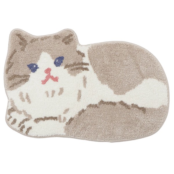 アニマルキャットもこもこマット　猫/キャット/インテリア/玄関マット/洗面所マット/かわいい