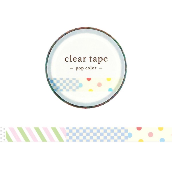 【MINDWAVE(マインドウェイブ)】クリアテープ 7mm幅   pop color パターン