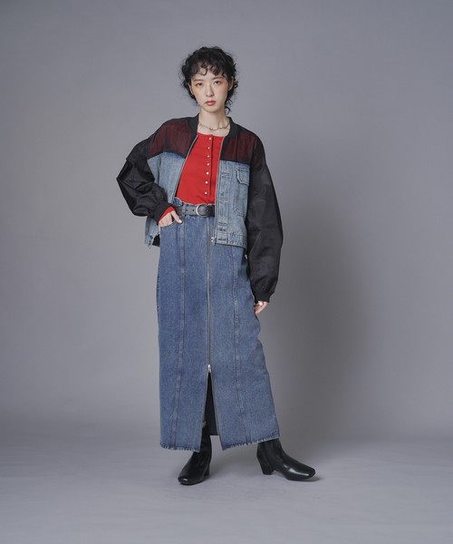デニムコンビネーションブルゾン