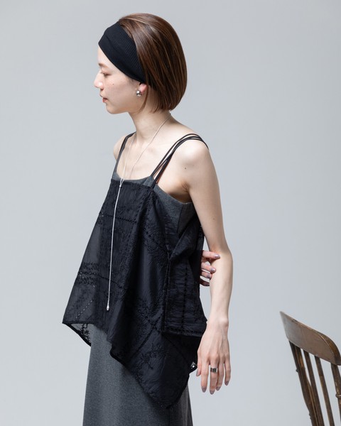 【再入荷】パッチワーク風 総刺繍 ランダムヘム キャミソール 【2026春夏新作】●即出荷可能