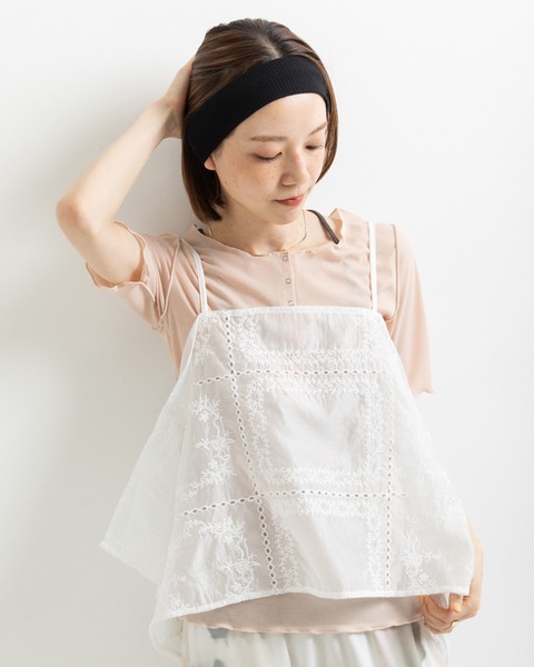 【再入荷】パッチワーク風 総刺繍 ランダムヘム キャミソール 【2026春夏新作】●即出荷可能