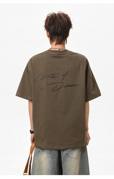 PC1156 メンズ Tシャツ トップス 半袖 ゆったり スポーツ  字母 ヴィンテージ 韓国風 2026春夏新作