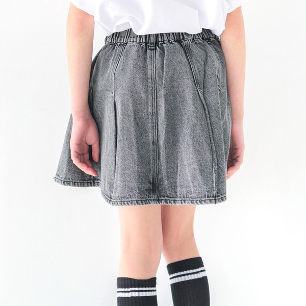 ジュニア　120㎝-160㎝　　コットンデニム　パンツinプリーツスカート　ケミカルウオッシュ　40110　40111