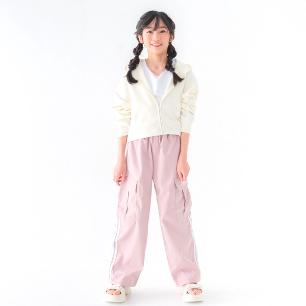 人気　120㎝-160㎝　　ソフトツイルラインカーゴパンツ　裾アジャスター付き　3763-1　3764-1