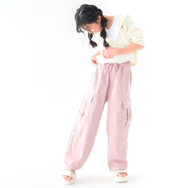 人気　120㎝-160㎝　　ソフトツイルラインカーゴパンツ　裾アジャスター付き　3763-1　3764-1