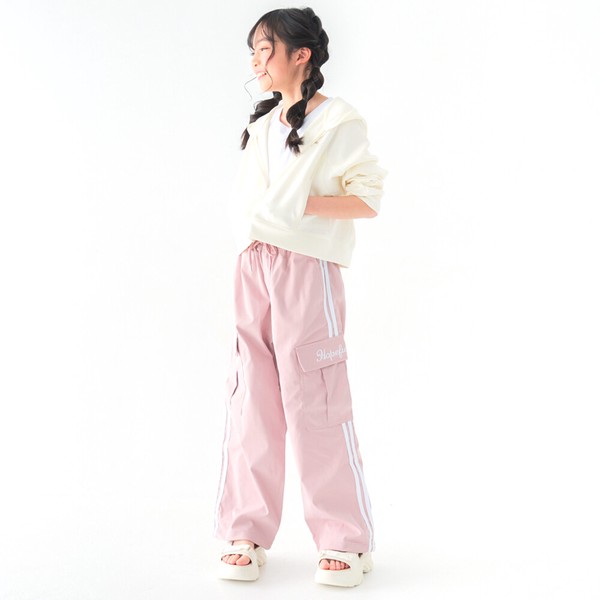 人気　120㎝-160㎝　　ソフトツイルラインカーゴパンツ　裾アジャスター付き　3763-1　3764-1