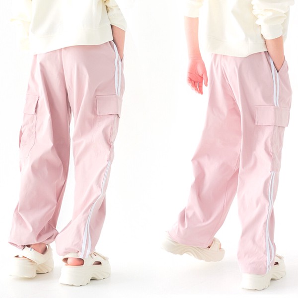 人気　120㎝-160㎝　　ソフトツイルラインカーゴパンツ　裾アジャスター付き　3763-1　3764-1