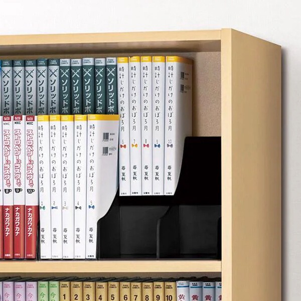 【収納2倍】2段式コミックスタンド BK