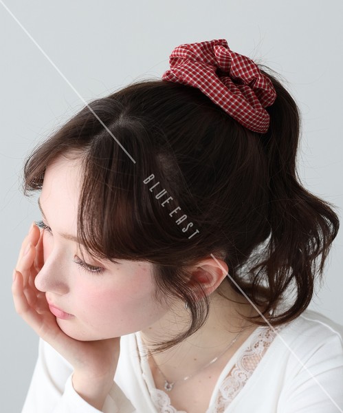 2026新作【チェックシュシュ】シュシュ　チェック　ヘアアクセサリー