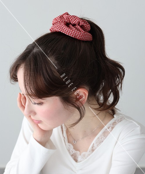 2026新作【チェックシュシュ】シュシュ　チェック　ヘアアクセサリー