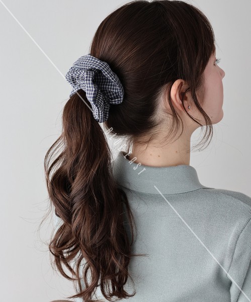 2026新作【チェックシュシュ】シュシュ　チェック　ヘアアクセサリー