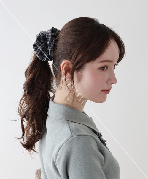 2026新作【チェックシュシュ】シュシュ　チェック　ヘアアクセサリー