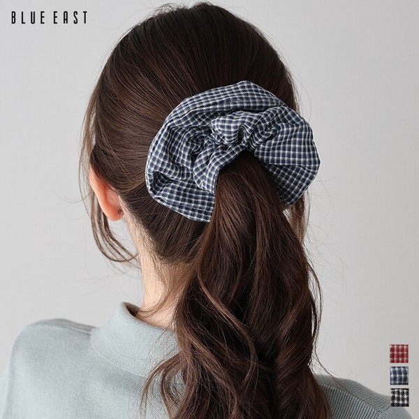 2026新作【チェックシュシュ】シュシュ　チェック　ヘアアクセサリー