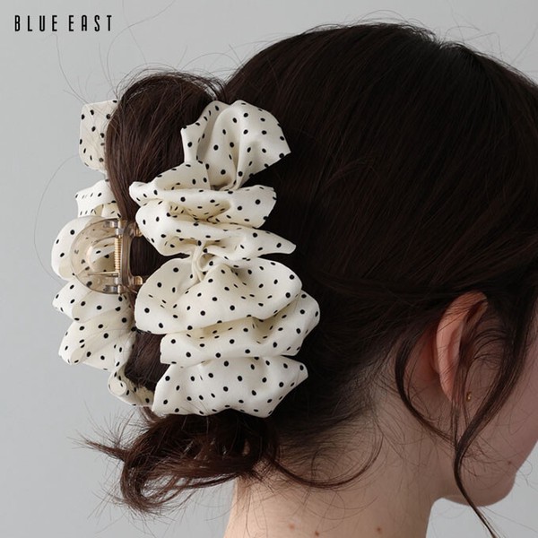 2026新作【くしゅくしゅドットクリップ】ヘアクリップ　ドット　ヘアアクセサリー