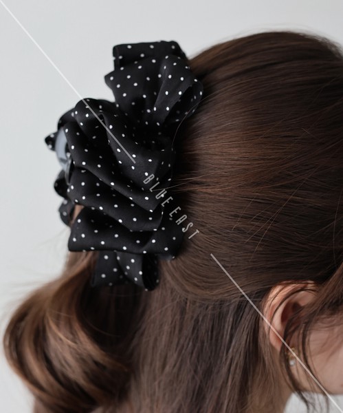 2026新作【くしゅくしゅドットクリップ】ヘアクリップ　ドット　ヘアアクセサリー