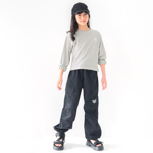 ジュニア140㎝-160㎝　ソフトツイル【ダブルウェスト】カーゴパンツ　3694　140㎝-160㎝