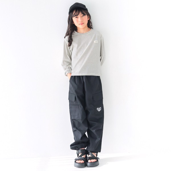 ジュニア140㎝-160㎝　ソフトツイル【ダブルウェスト】カーゴパンツ　3694　140㎝-160㎝