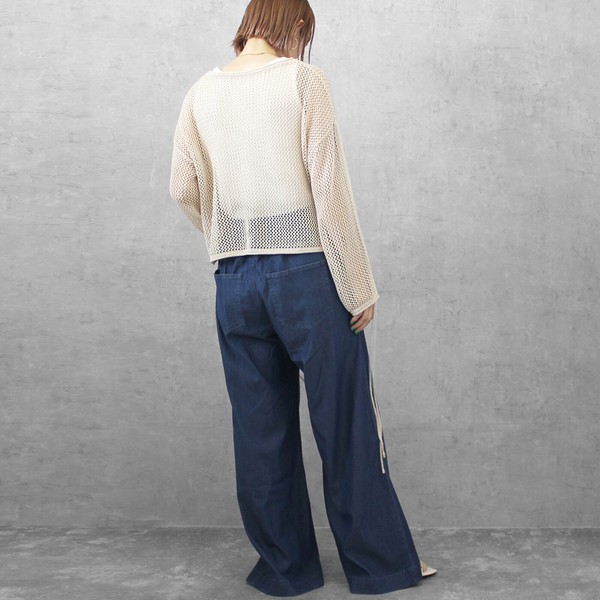 【SS定番】接触冷感 リヨセルデニムワイドパンツ テンセル混パンツ ボトムス 2026夏新作【即納】