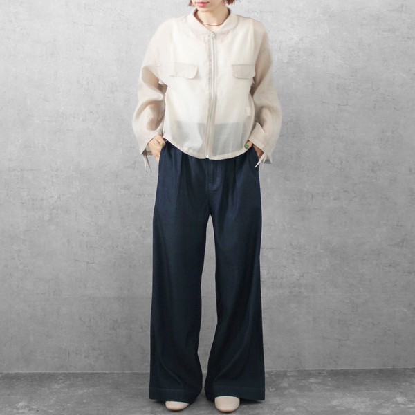 【SS定番】接触冷感 リヨセルデニムワイドパンツ テンセル混パンツ ボトムス 2026夏新作【即納】