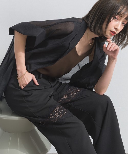 [新色追加]オーガンジー シアー テーラード ジャケット 半袖【2026春夏新作】