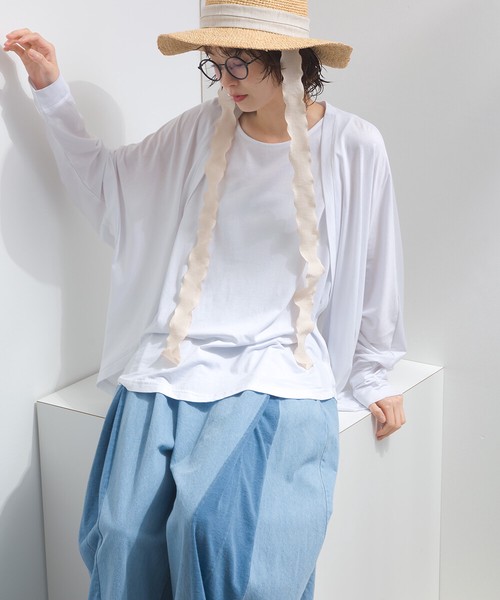 接触冷感 150g 32s綿レーヨン とろみ カーディガン【2026春夏新作】
