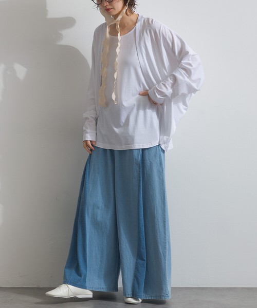 接触冷感 150g 32s綿レーヨン とろみ カーディガン【2026春夏新作】