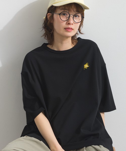 200g 32sフライス編み ワンポイント刺繍 ゆるシルエット Tシャツ【2026春夏新作】