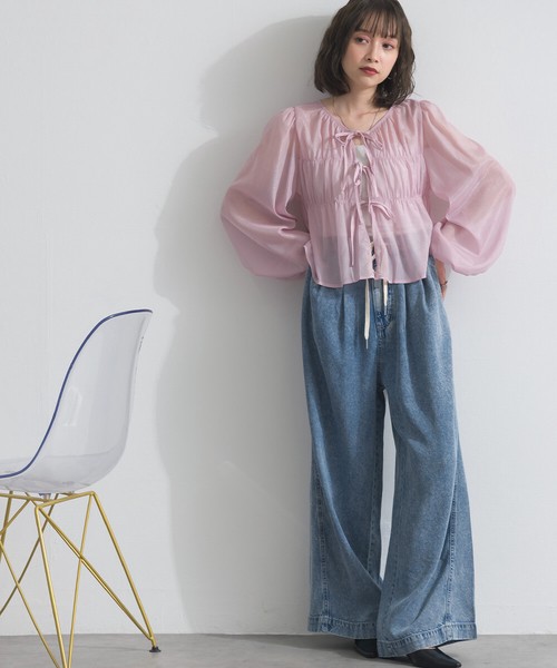 【デニムネイビー再入荷】接触冷感 9.5oz とろみ リヨセル デニム イージー バギーパンツ【2026年春新作】