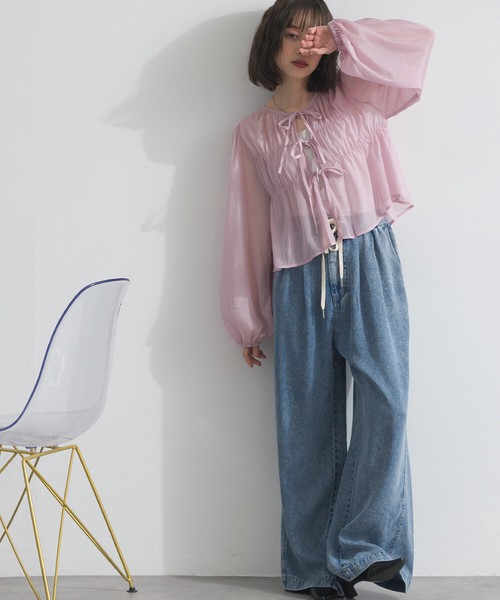【デニムネイビー再入荷】接触冷感 9.5oz とろみ リヨセル デニム イージー バギーパンツ【2026年春新作】