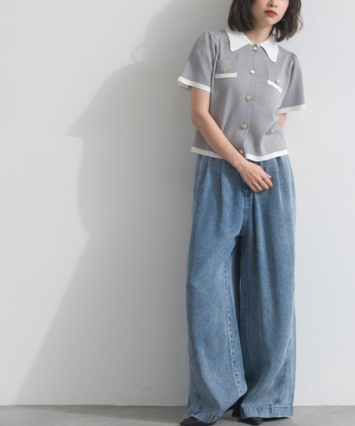 【デニムネイビー再入荷】接触冷感 9.5oz とろみ リヨセル デニム イージー バギーパンツ【2026年春新作】